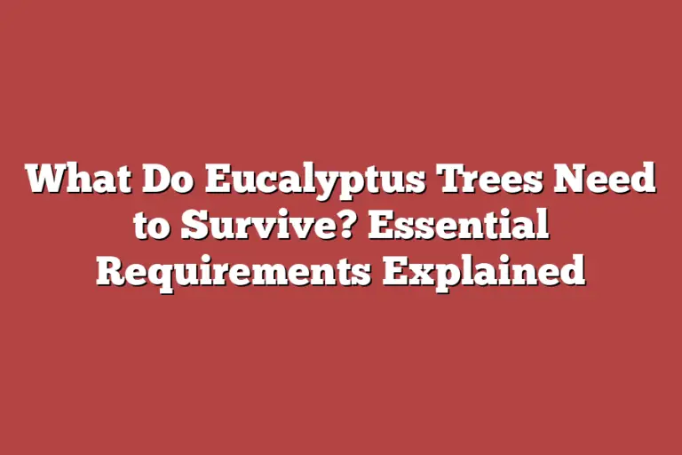 What Do Eucalyptus Trees Need to Survive? Essential Requirements ...