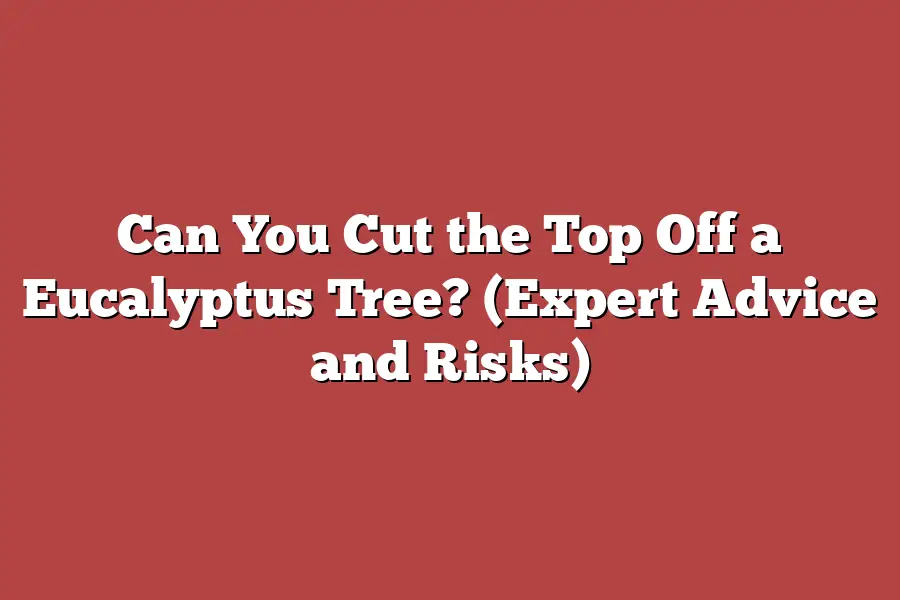 Can You Cut the Top Off a Eucalyptus Tree? (Expert Advice and Risks