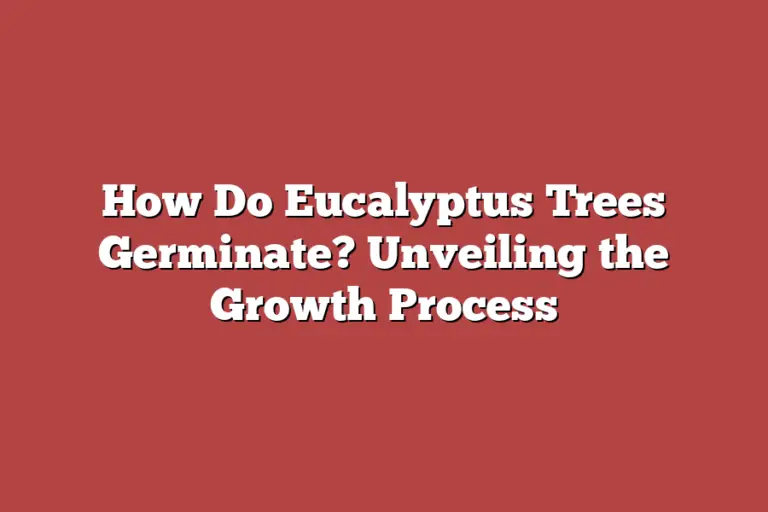 How Do Eucalyptus Trees Germinate? Unveiling the Growth Process Tree