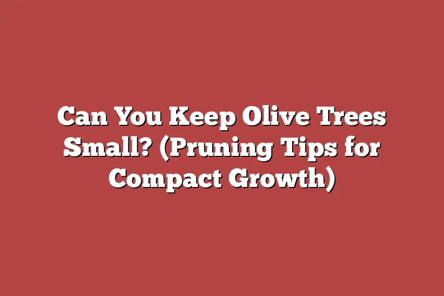 Can You Keep Olive Trees Small? (Pruning Tips for Compact Growth ...