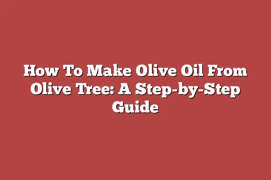 How To Make Olive Oil From Olive Tree: A Step-by-Step Guide – Tree Pursuits