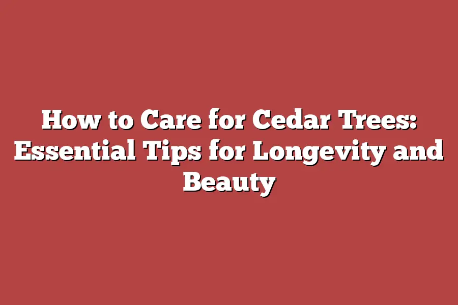 How to Care for Cedar Trees: Essential Tips for Longevity and Beauty