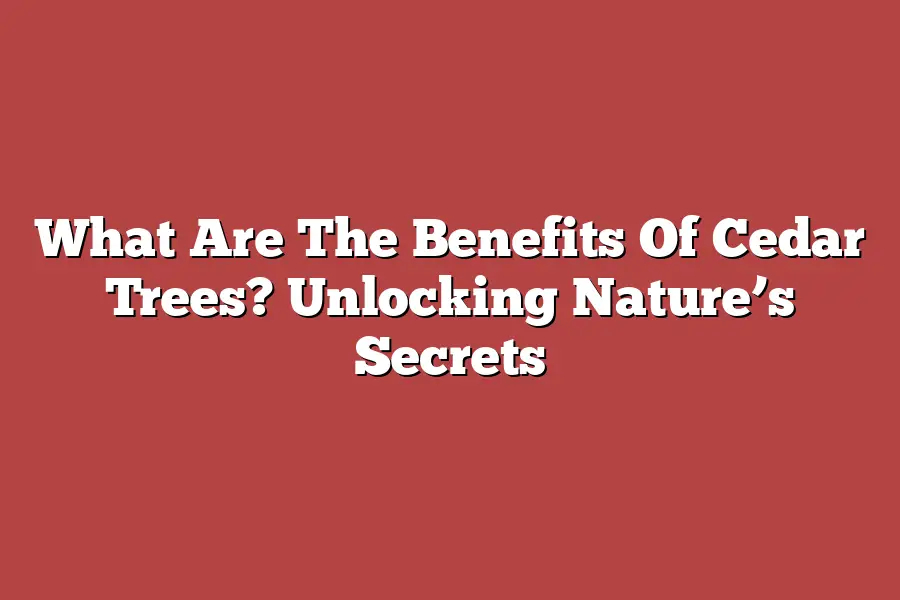 What Are The Benefits Of Cedar Trees? Unlocking Nature’s Secrets