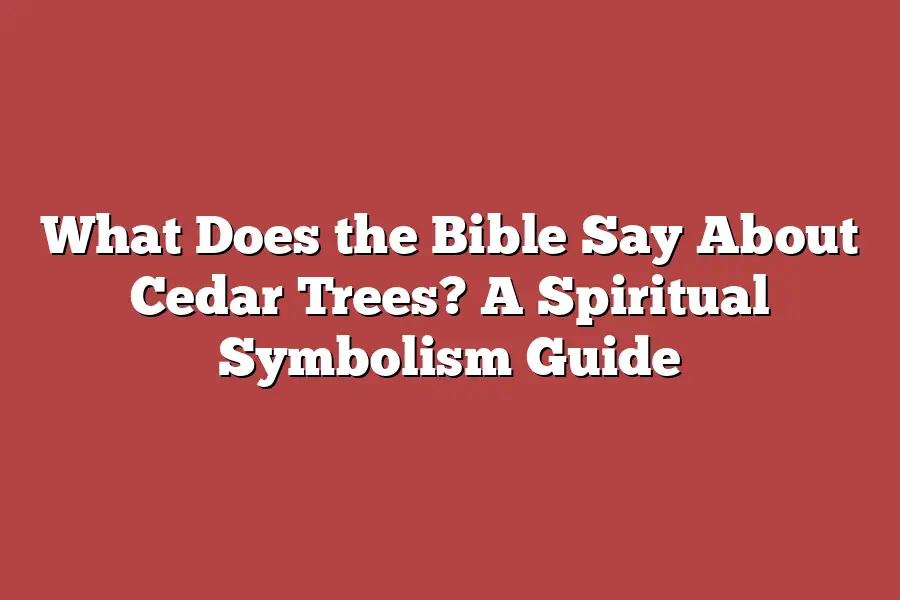 What Does the Bible Say About Cedar Trees? A Spiritual Symbolism Guide