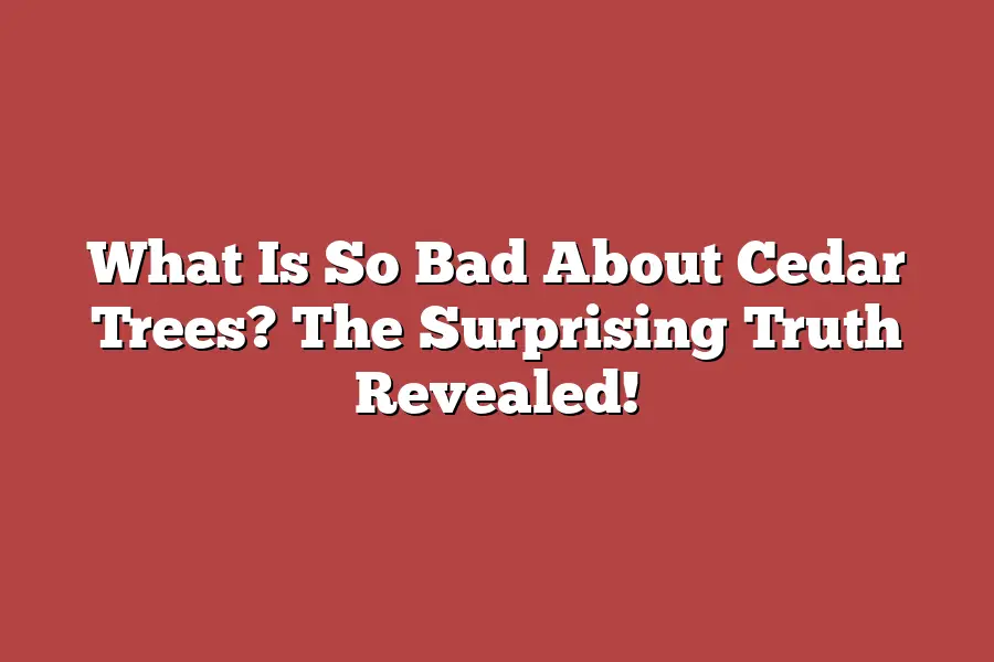 What Is So Bad About Cedar Trees? The Surprising Truth Revealed!