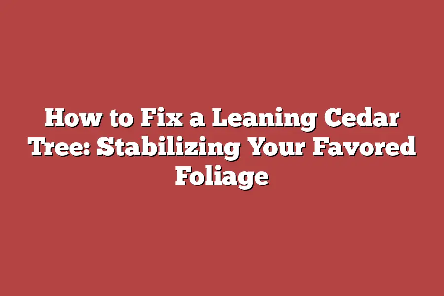 How to Fix a Leaning Cedar Tree: Stabilizing Your Favored Foliage